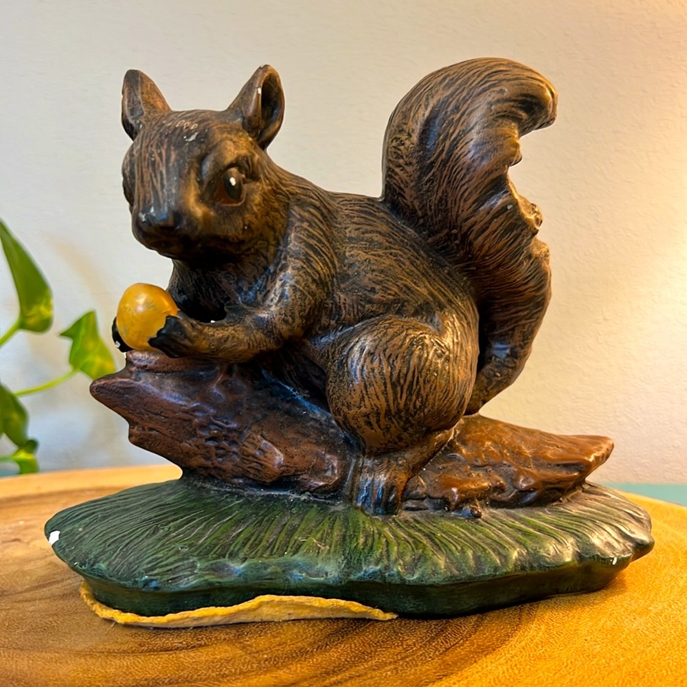 Vintage Squirrel Statue: Cottage Core